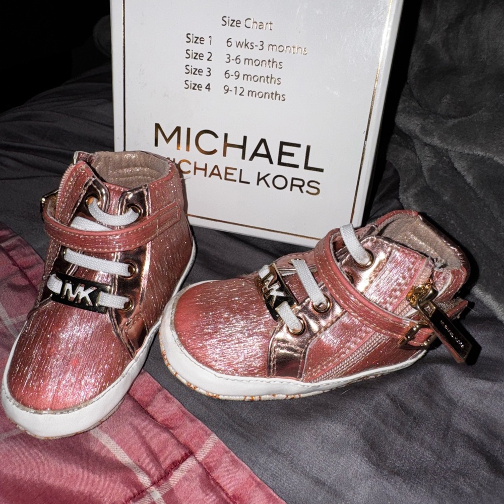 Michael Kors Metallic Pink Baby Shoes
